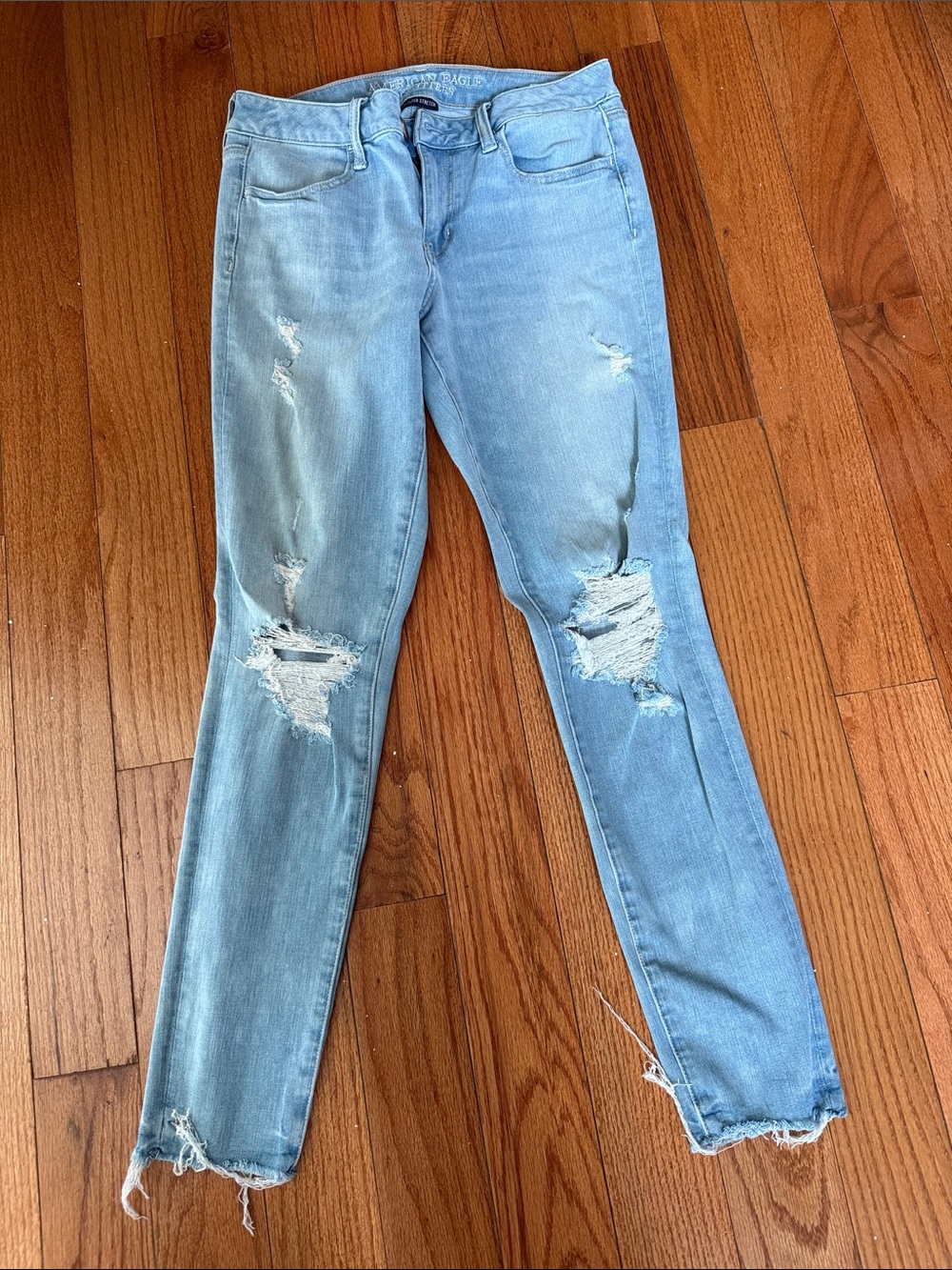 American Eagle Outfitters Light Blue Distressed Jeggings